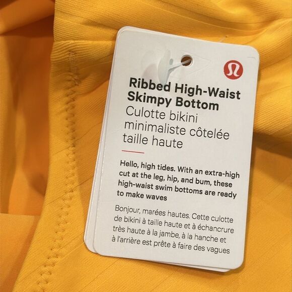 Lululemon Ribbed High-Waist Skimpy-Fit Swim Bottom Mango Dream size 4 NWT 🏝️ - Picture 4 of 10